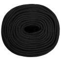 VidaXL Linka żeglarska, czarna jednolita, 6 mm, 500 m, polipropylen