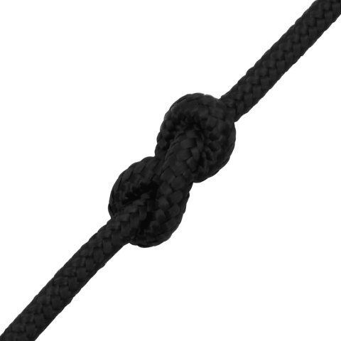 VidaXL Linka żeglarska, czarna jednolita, 6 mm, 500 m, polipropylen