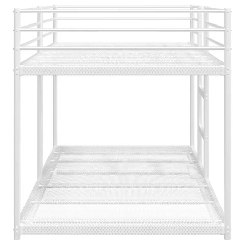 VidaXL Łóżko piętrowe bez materaca, białe, 107x203 cm, stal
