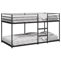 VidaXL Łóżko piętrowe bez materaca, czarne, 90x190 cm, stal