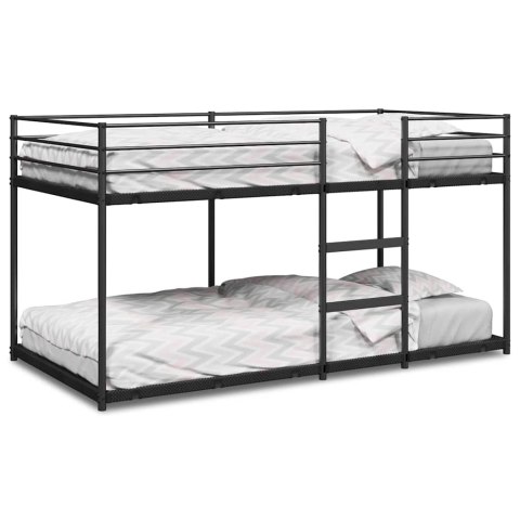 VidaXL Łóżko piętrowe bez materaca, czarne, 90x190 cm, stal