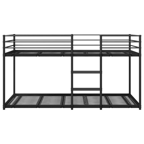 VidaXL Łóżko piętrowe bez materaca, czarne, 90x190 cm, stal