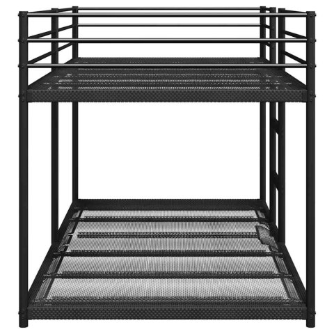 VidaXL Łóżko piętrowe bez materaca, czarne, 90x190 cm, stal