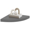 VidaXL Narożne półki ścienne, 4 szt., połysk, szare, 35x35x3,8 cm, MDF
