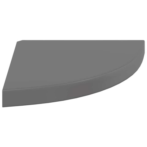 VidaXL Narożne półki ścienne, 4 szt., połysk, szare, 35x35x3,8 cm, MDF