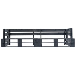 VidaXL Ogrodowa sofa 2-osobowa z palet, czarna, drewno