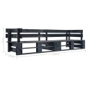 VidaXL Ogrodowa sofa 2-osobowa z palet, czarna, drewno