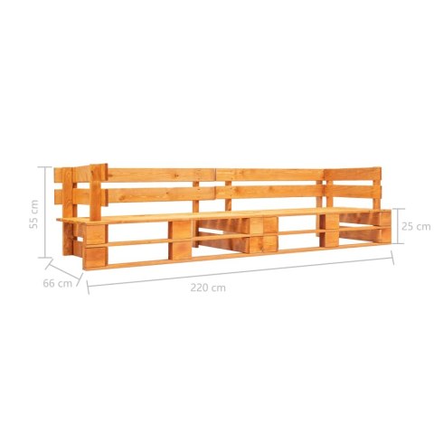 VidaXL Ogrodowa sofa 2-osobowa z palet, miodowy brąz, drewno
