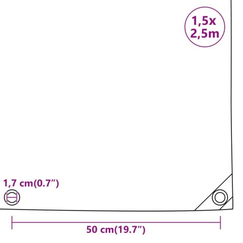 PLANDEKA PŁACHTA OKRYCIOWA OCHRONNA BIAŁA 1,5X2,5M 650G/M²