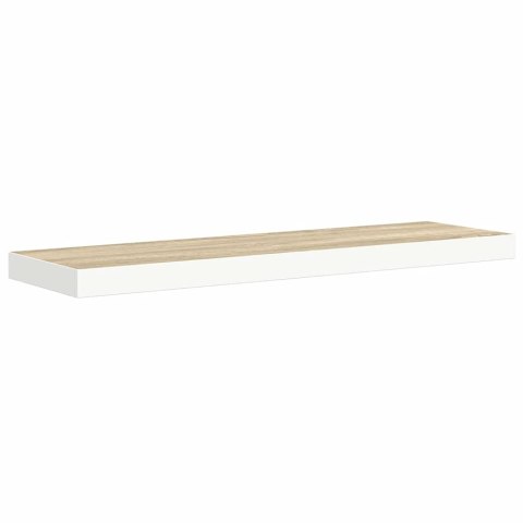 VidaXL Półka ścienna, dębowo-biała, 90 x 23,5 x 3,8 cm, MDF