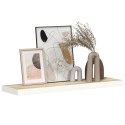 VidaXL Półka ścienna, dębowo-biała, 90 x 23,5 x 3,8 cm, MDF