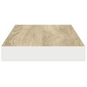 VidaXL Półka ścienna, dębowo-biała, 90 x 23,5 x 3,8 cm, MDF
