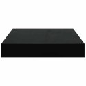 VidaXL Półki ścienne 2 szt., czarne, wysoki połysk, 23x23,5x3,8 cm MDF