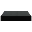 VidaXL Półki ścienne 2 szt., czarne, wysoki połysk, 23x23,5x3,8 cm MDF