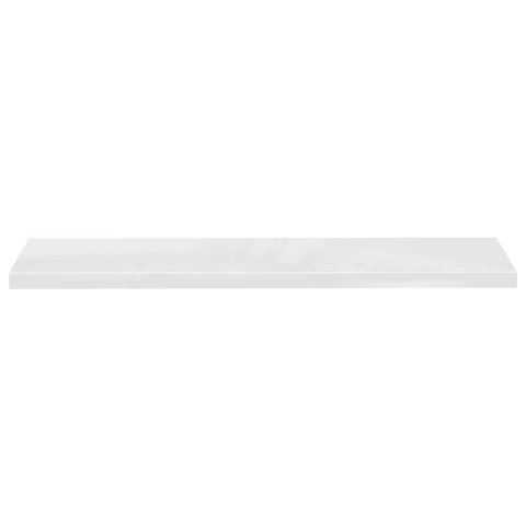 VidaXL Półki ścienne 4 szt., wysoki połysk, biel, 120x23,5x3,8 cm, MDF
