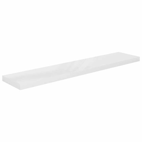 VidaXL Półki ścienne 4 szt., wysoki połysk, biel, 120x23,5x3,8 cm, MDF