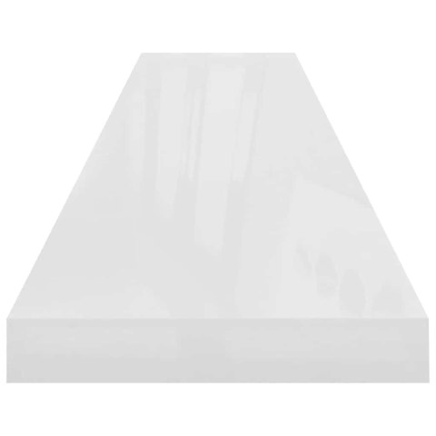 VidaXL Półki ścienne 4 szt., wysoki połysk, biel, 120x23,5x3,8 cm, MDF