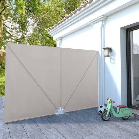 SKŁADANY PARAWAN TARASOWY KREMOWY 300X200CM