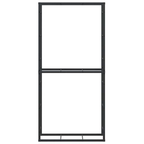 VidaXL Stojak na drewno opałowe, czarny, 100x30x209 cm, stalowy