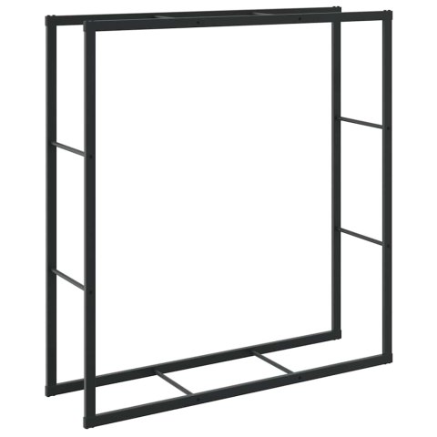 VidaXL Stojak na drewno opałowe, czarny,110x30x116 cm, stalowy