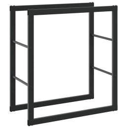VidaXL Stojak na drewno opałowe czarny 55x30x61 cm stalowy