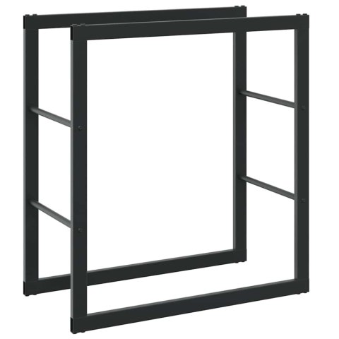 STOJAK NA DREWNO OPAŁOWE CZARNY 55X30X61 CM STALOWY