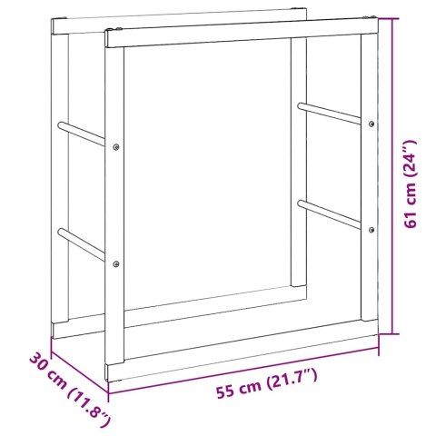 STOJAK NA DREWNO OPAŁOWE CZARNY 55X30X61 CM STALOWY