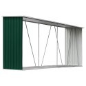 VidaXL Wiata na drewno, stal galwanizowana, 330 x 84 x 152 cm, zielona
