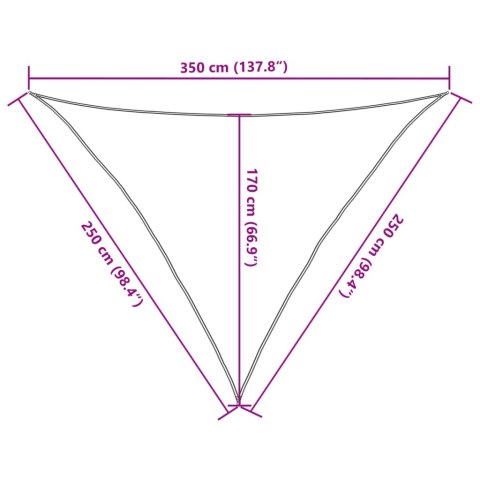 VidaXL Żagiel przeciwsłoneczny, 160 g/m², ciemnozielony, 2,5x2,5x3,5 m