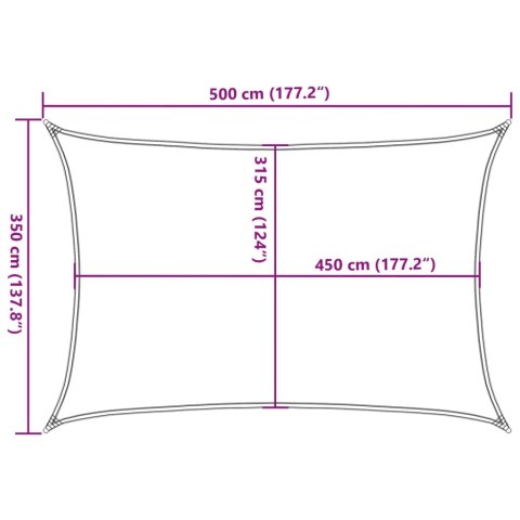 VidaXL Żagiel przeciwsłoneczny, 160 g/m², ciemnozielony, 3,5x5 m, HDPE