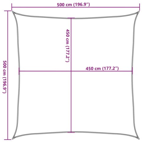 VidaXL Żagiel przeciwsłoneczny, 160 g/m², ciemnozielony, 5x5 m, HDPE