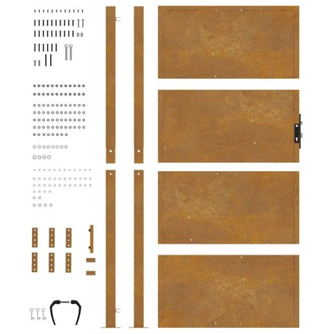 VidaXL Furtka ogrodowa, 100x200 cm, stal kortenowska