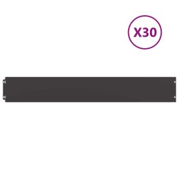 VidaXL Krawężnik do trawnika 30 pcs 15 x 103 cm Stal Czarny