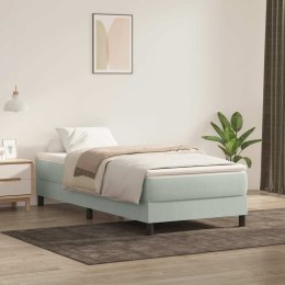 VidaXL Łóżko Box Spring bez materaca Jasnoszary 90x220 cm Aksamit