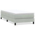 VidaXL Łóżko Box Spring bez materaca Jasnoszary 90x220 cm Aksamit