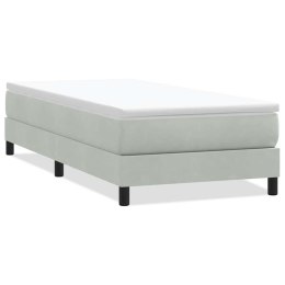 VidaXL Łóżko Box Spring bez materaca Jasnoszary 90x220 cm Aksamit