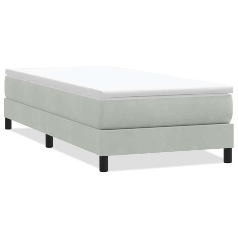 VidaXL Łóżko Box Spring bez materaca Jasnoszary 90x220 cm Aksamit