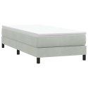 VidaXL Łóżko Box Spring bez materaca Jasnoszary 90x220 cm Aksamit