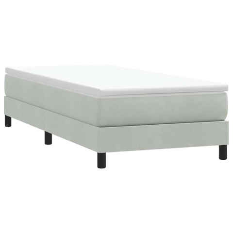 VidaXL Łóżko Box Spring bez materaca Jasnoszary 90x220 cm Aksamit