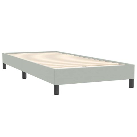 VidaXL Łóżko Box Spring bez materaca Jasnoszary 90x220 cm Aksamit