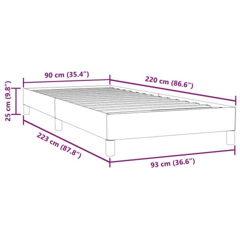 VidaXL Łóżko Box Spring bez materaca Jasnoszary 90x220 cm Aksamit
