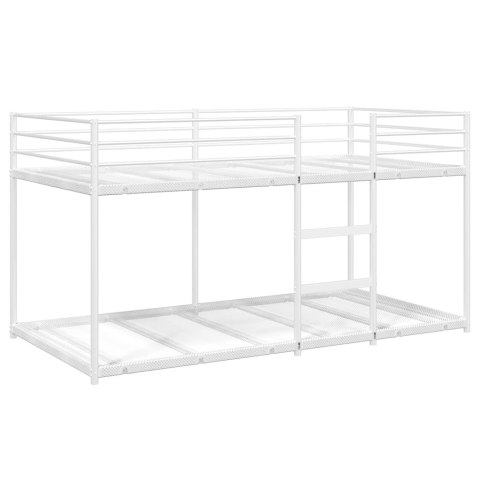 VidaXL Łóżko piętrowe bez materaca, białe, 100x200 cm, stal