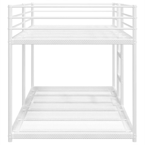 VidaXL Łóżko piętrowe bez materaca, białe, 100x200 cm, stal