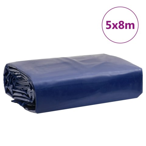 PLANDEKA PŁACHTA OKRYCIOWA OCHRONNA NIEBIESKA 5X8M 650G/M²