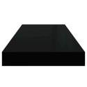 VidaXL Półka ścienna, wysoki połysk, czarna, 60x23,5x3,8 cm, MDF