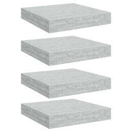 VidaXL Półki ścienne, 4 szt., szarość betonu, 23 x 23,5 x 3,8 cm, MDF
