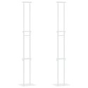 VidaXL Stoiska na targi 2 szt. Biały 30 x 23,5 x 210 cm Stal