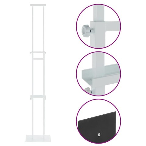 VidaXL Stoiska na targi 2 szt. Biały 30 x 23,5 x 210 cm Stal