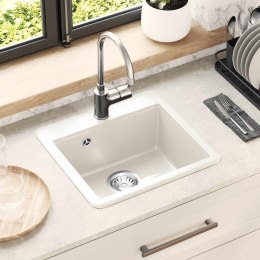 VidaXL Zlew Biały 470 x 440 mm Granit