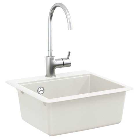 VidaXL Zlew Biały 470 x 440 mm Granit